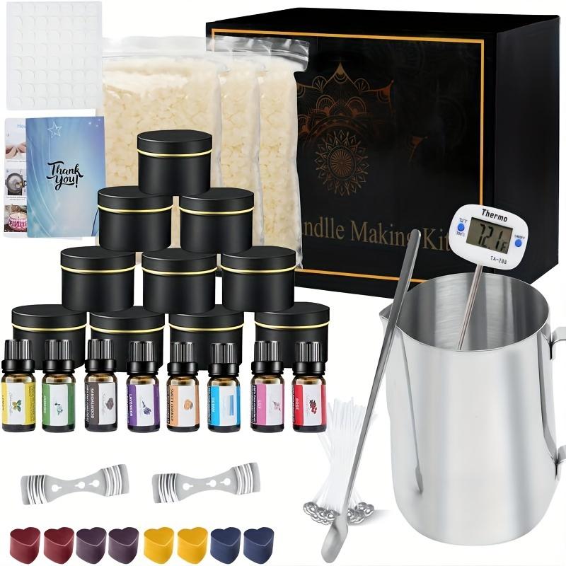 Complete Diy Candle Making Kit For Beginners With Soy Wax, Wicks, 8 Scents, Melting Pot, And Candle Tins