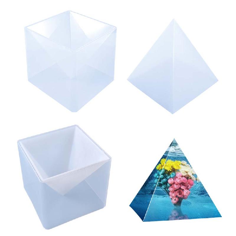 2-piece Large Pyramid Resin Mold For Diy Crafts And Baking