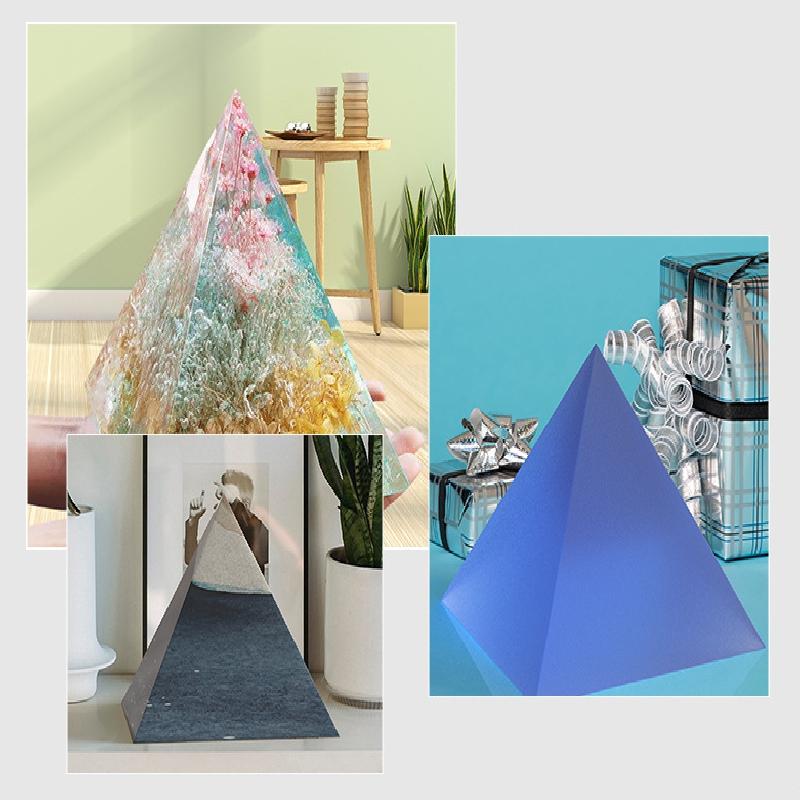 2-piece Large Pyramid Resin Mold For Diy Crafts And Baking