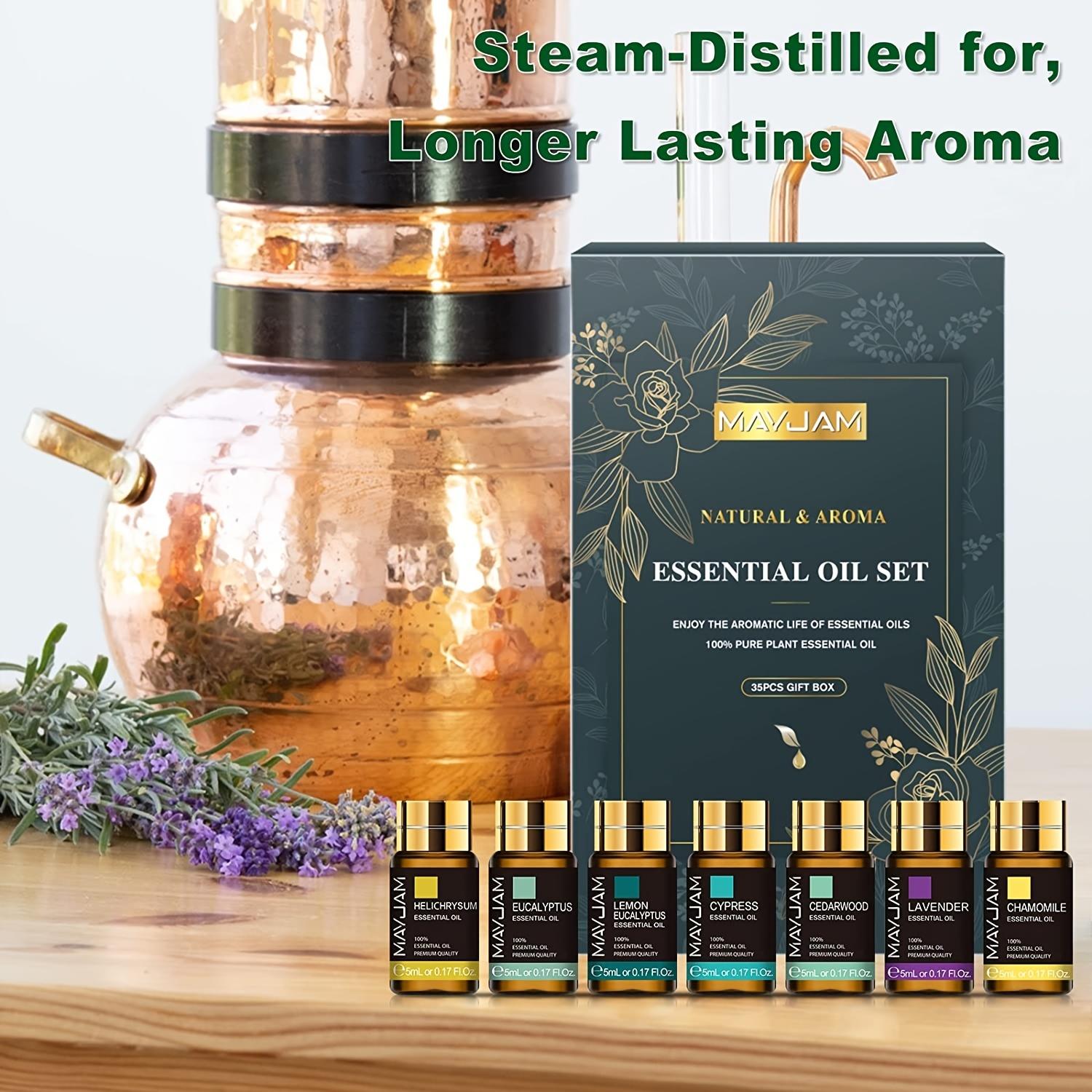 35-piece Essential Oil Set For Aromatherapy, Diffusers, And Diy Crafts