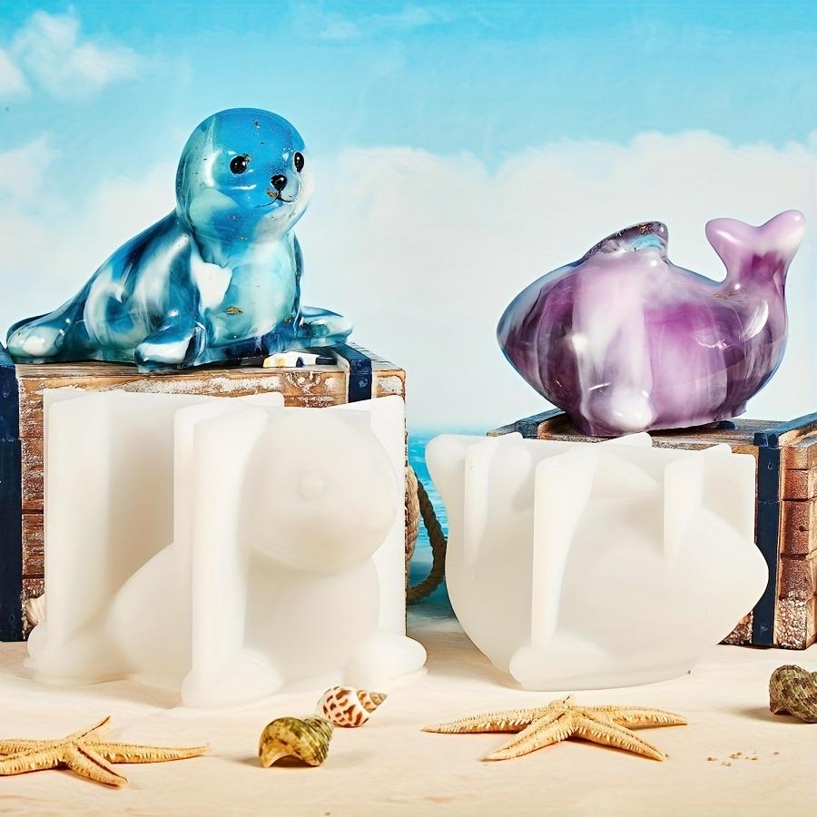 3d Dolphin And Seal Animal Resin Silicone Molds For Diy Crafts, Candle, And Cake Making