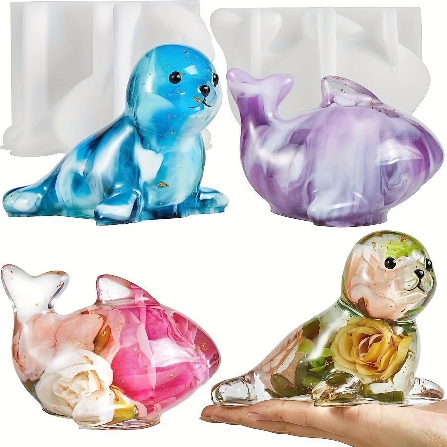 3d Dolphin And Seal Animal Resin Silicone Molds For Diy Crafts, Candle, And Cake Making