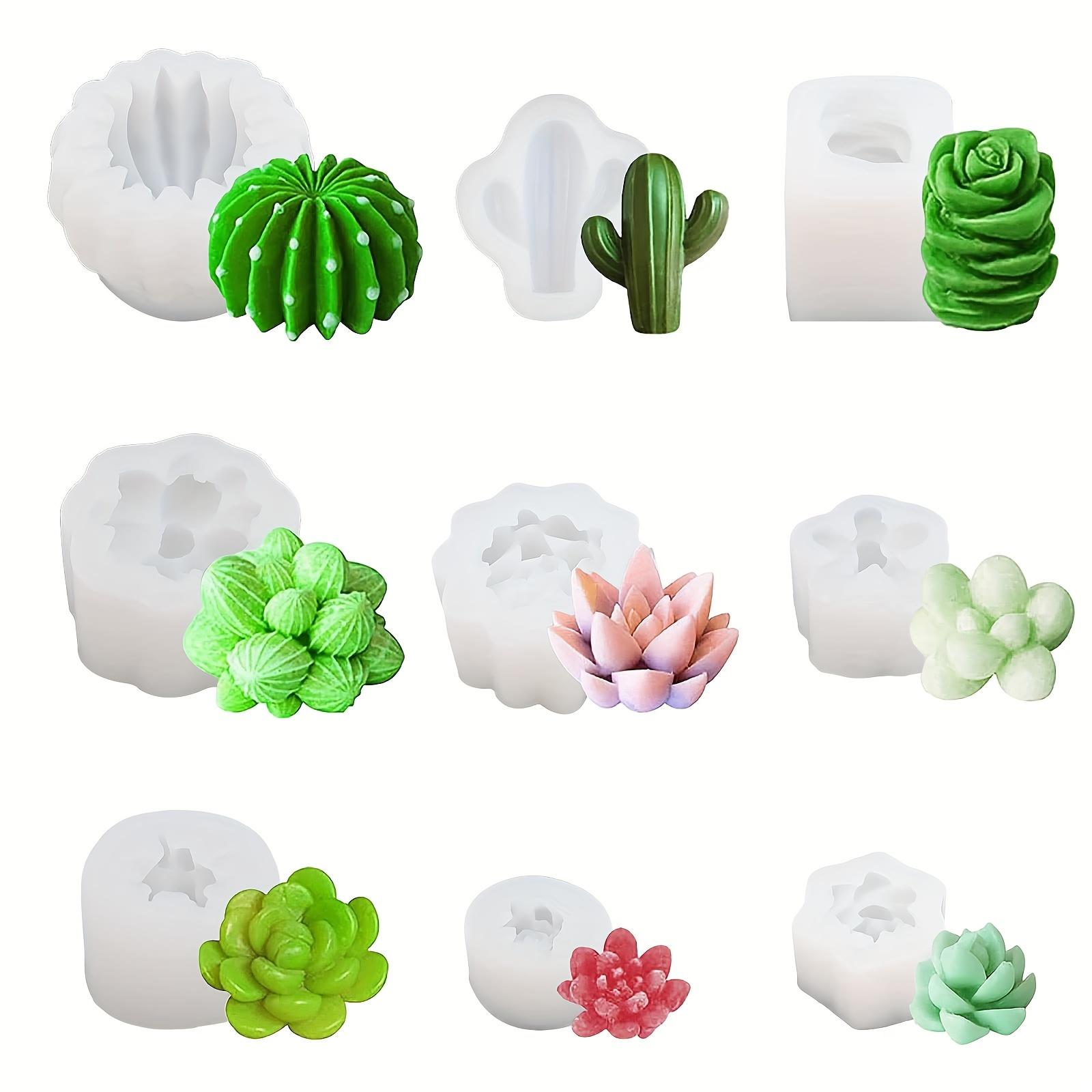 9-pack Silicone Succulent Molds For Diy Candles, Soaps, And Resin Crafts