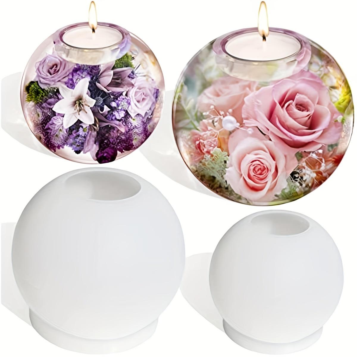 Tealight Candle Holder Resin Molds: 4" & 3.2" Sphere Shapes For Diy Wedding & Home Decor