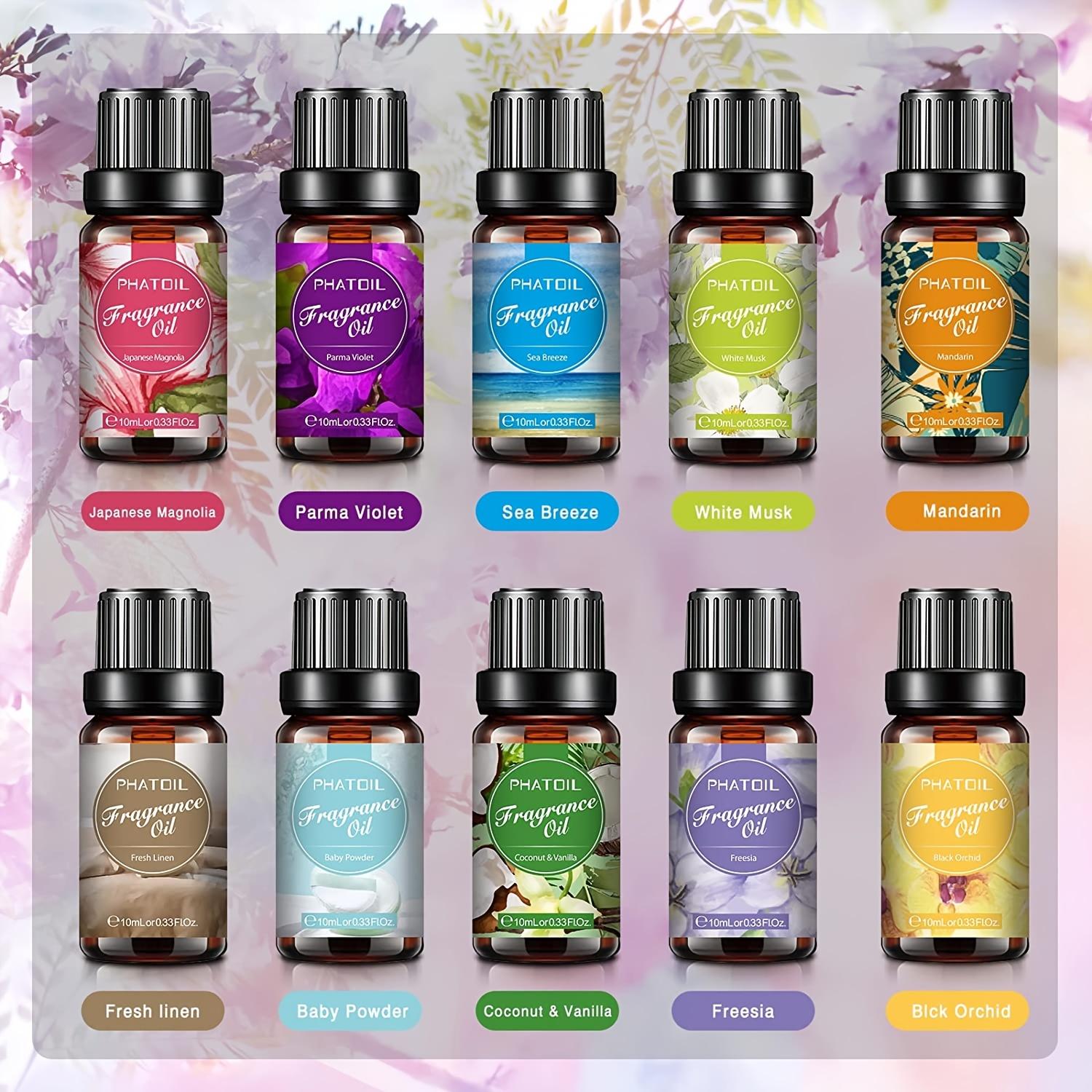 Fragrance Oils Gift Set (10pcs) - Premium Scented Oils For Candles & Diffusers